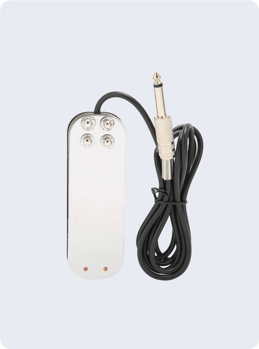 Stainless Steel Tattoo Foot Controller with Power Cord