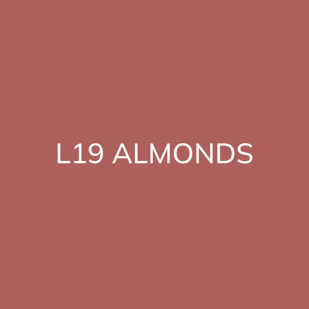 Solid nude color swatch with 'L19 ALMONDS' text