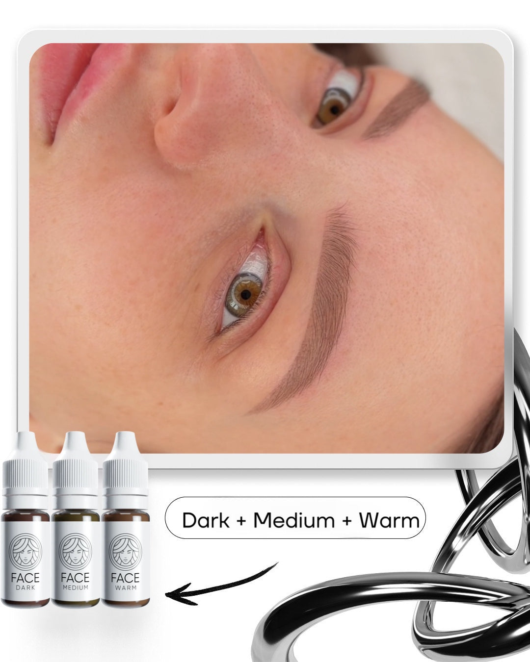 FACE Mineral Dark Medium Warm brow mix result