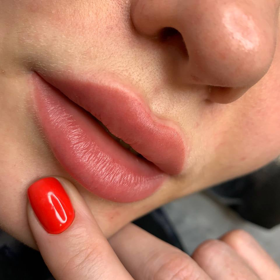 Healed soft nude lips with FACE Sherbet used pure