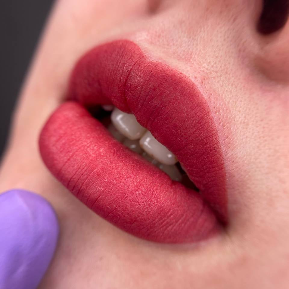 Berry lip PMU with a FACE Jennifer and Raspberry pigment mix