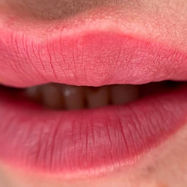Healed lip blush with a FACE Megan and Raspberry pigment mix