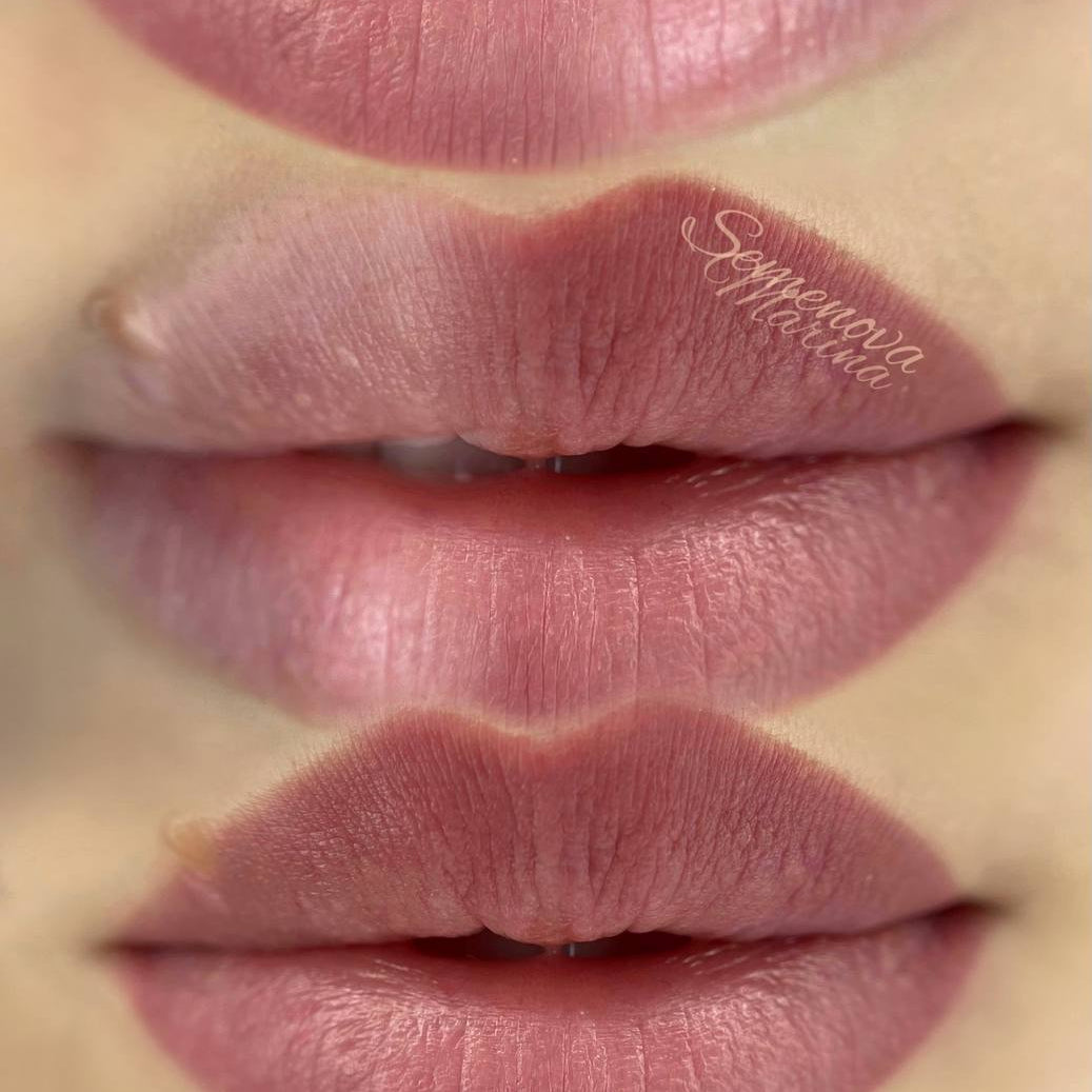 Healed lip blush with a FACE Detroit and Tyra pigment mix