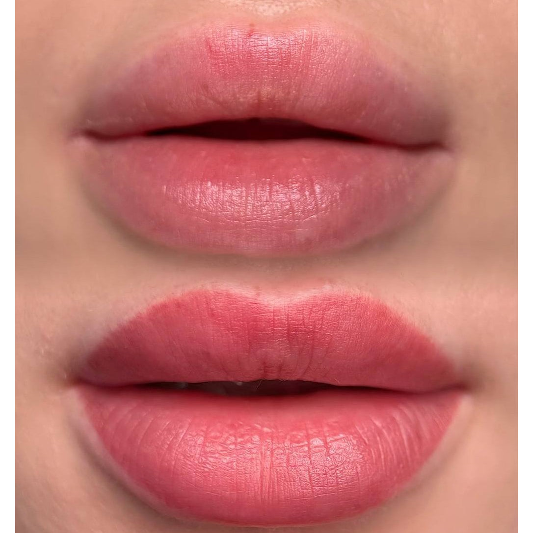 Healed lip blush with a FACE Moore, Shayk and Toffee pigment mix