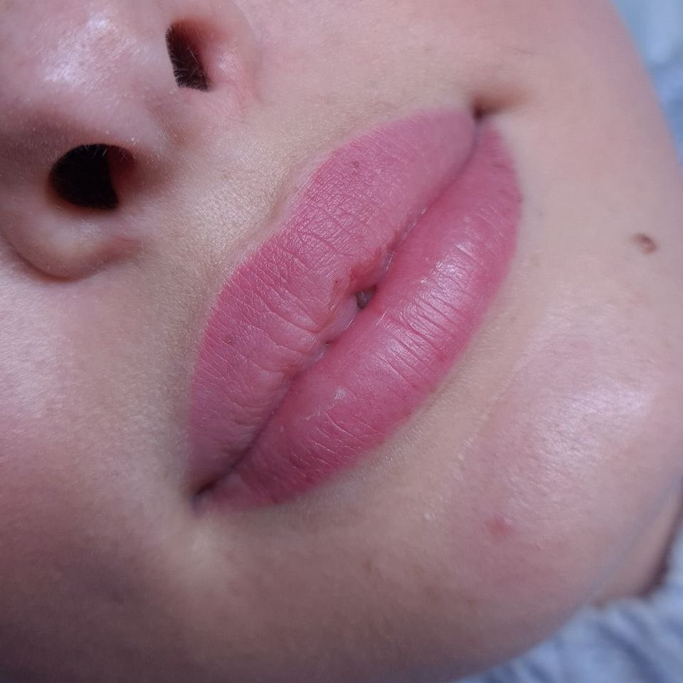 Healed pink lips with FACE Paris Organic Love lip pigment used pure