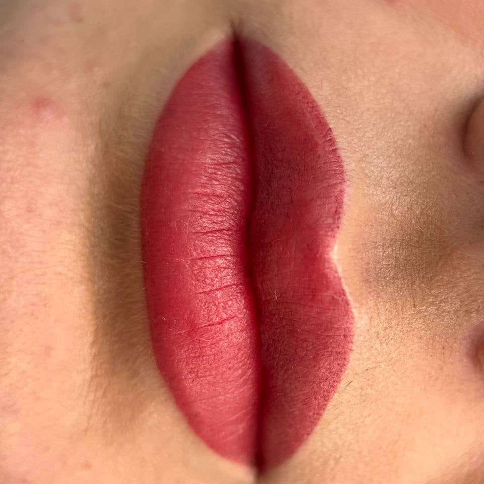 Healed lip PMU with FACE Megan Organic Love lip pigment used pure
