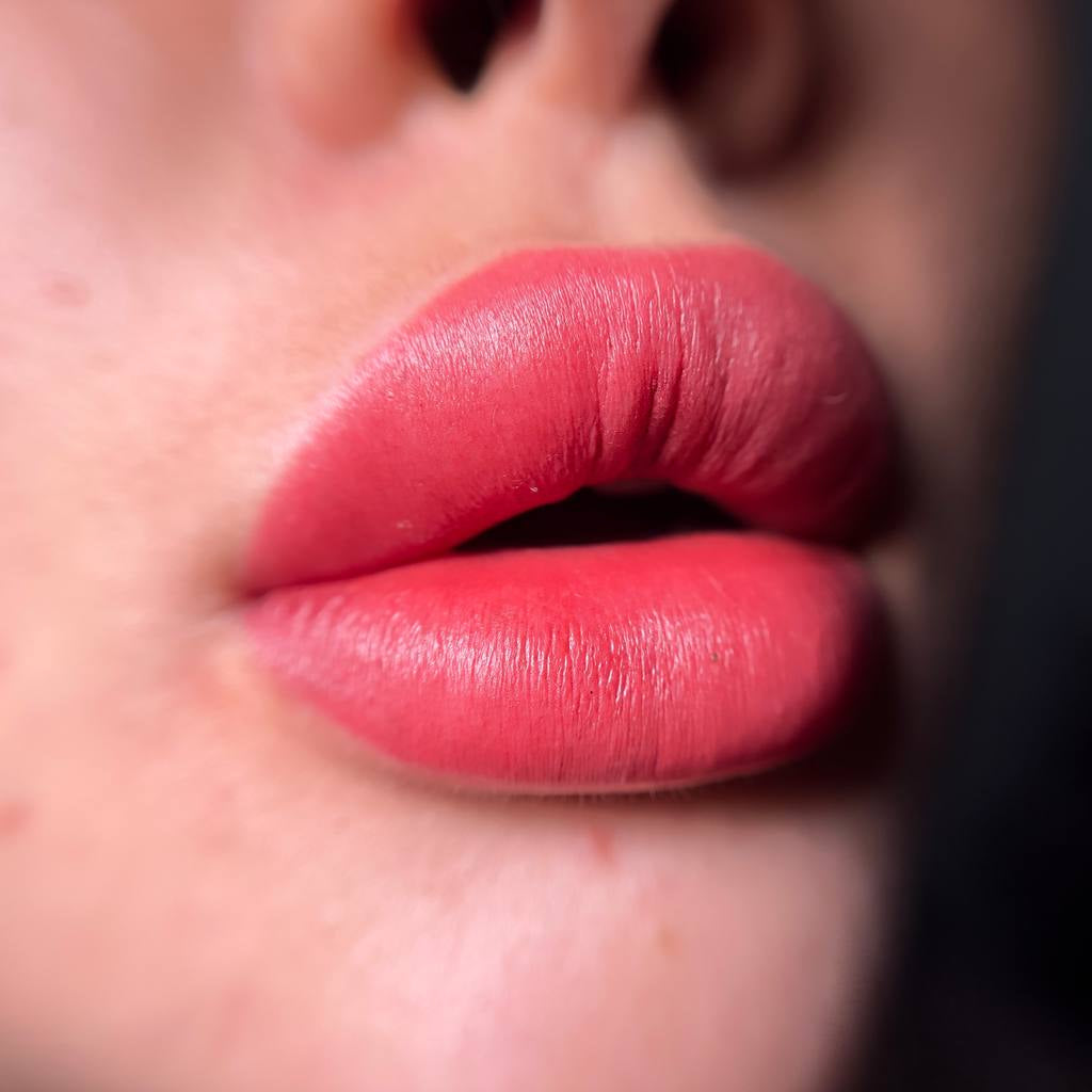 Healed lip PMU with FACE Moore Organic Love lip pigment used pure