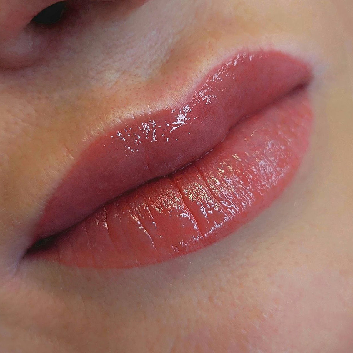 Lip blush with a FACE Granate and Blush mix, fresh result