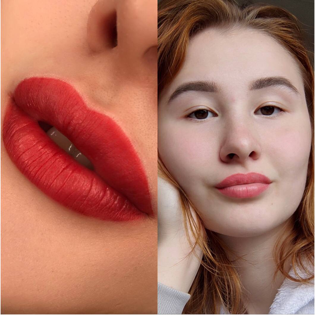 FACE Bellucci lip PMU: fresh result and healed result