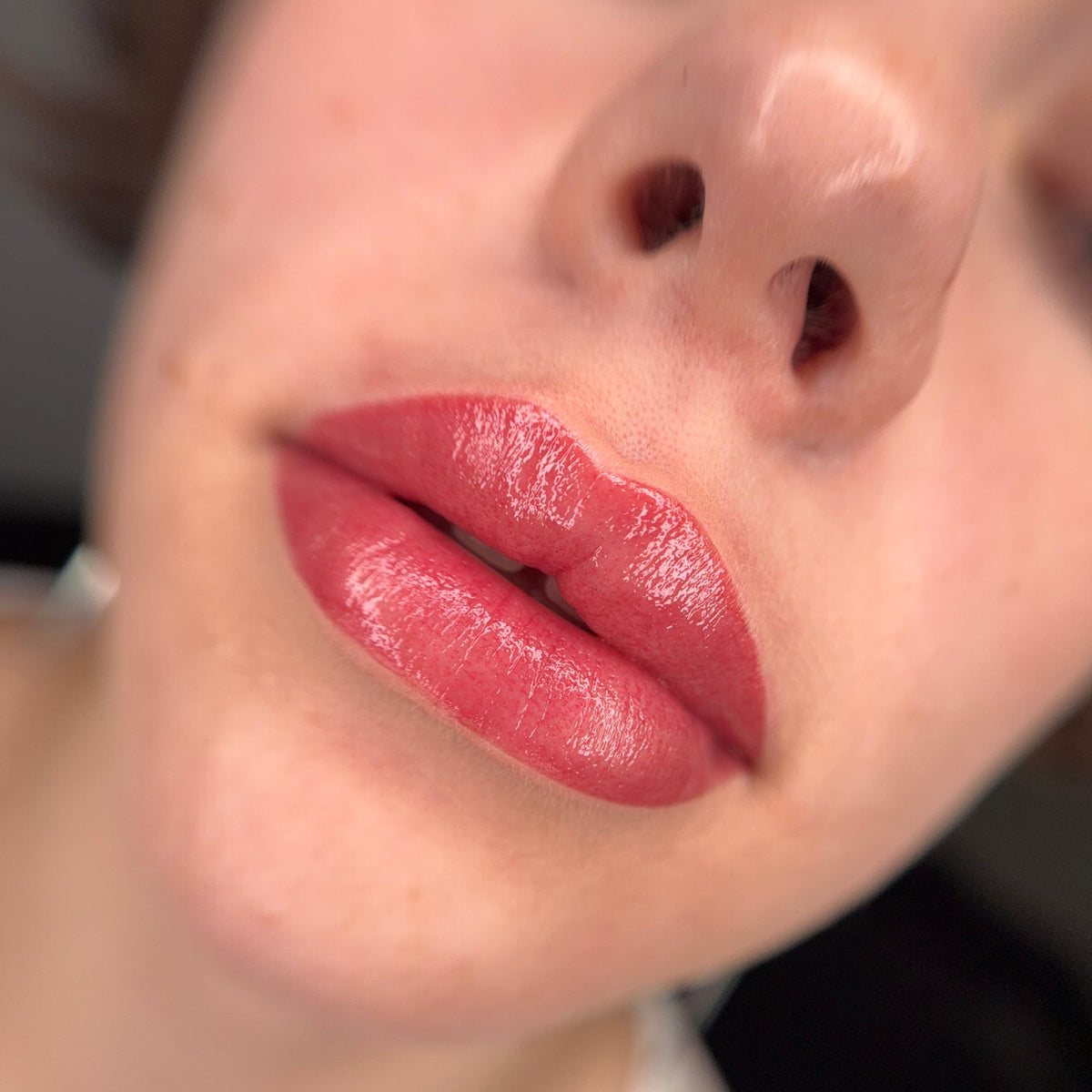 Lip PMU with a FACE Quartz and Marsala pigment mix