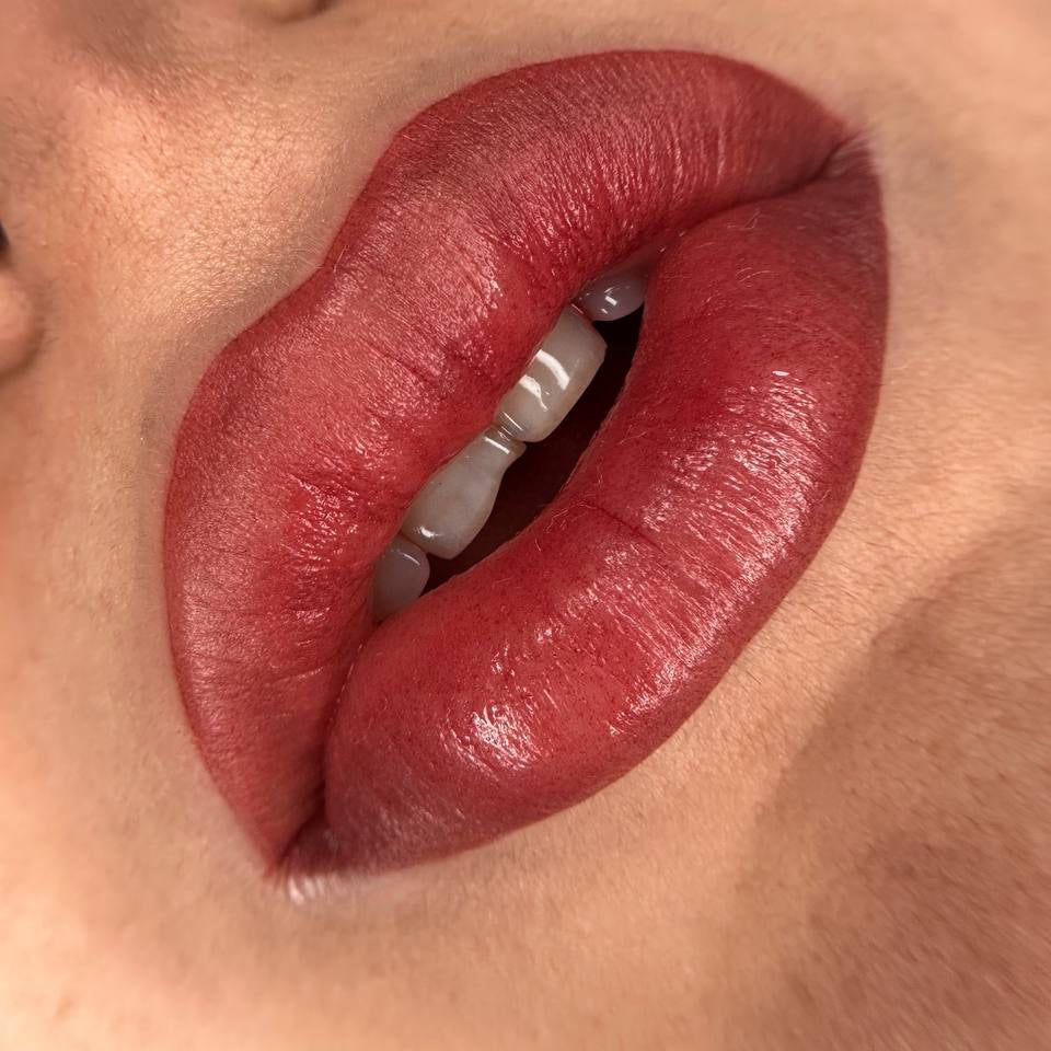 Lip PMU with a FACE Moore, Toffee and Shayk pigment mix