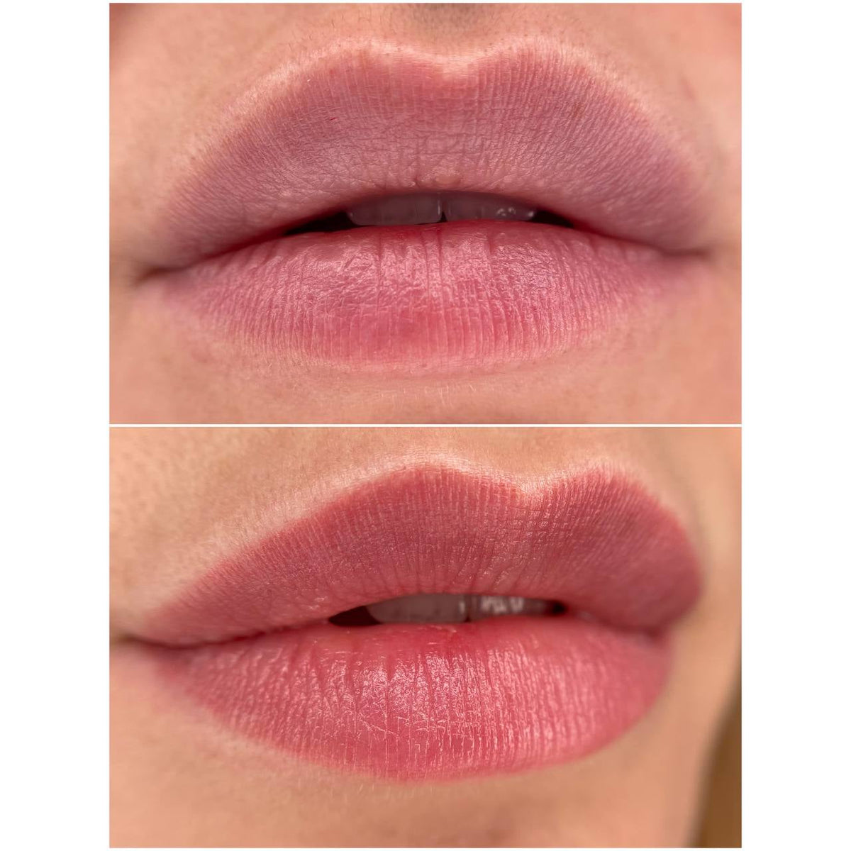 Healed lip blush with a FACE Carrie, Tyra and Caramel pigment mix