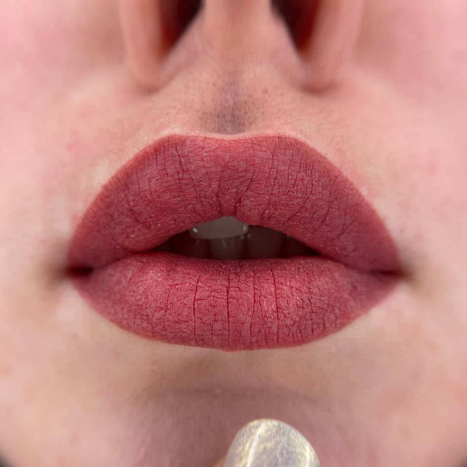 Lip PMU with a FACE Sugar and Marsala pigment mix