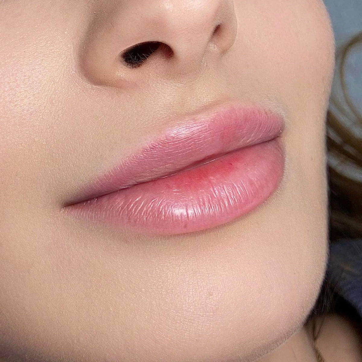 Healed soft pink lip blush with FACE Blush used pure