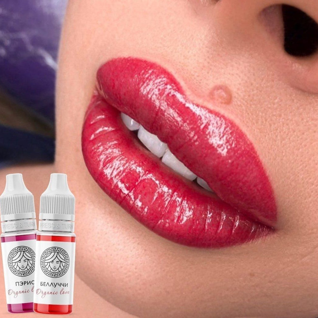 Rich red lips with a FACE Paris and Bellucci pigment mix
