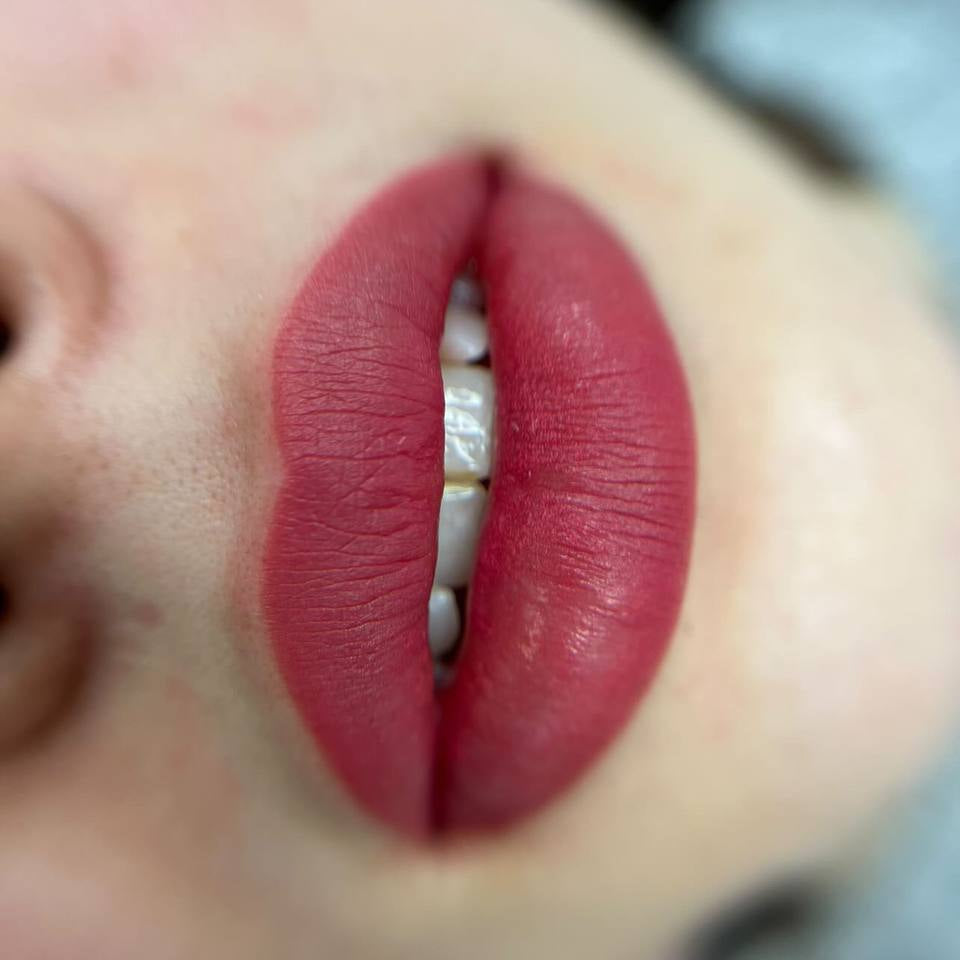 Lip PMU with a FACE Jolie, Toffee, Tokyo, Lilac and Megan pigment mix