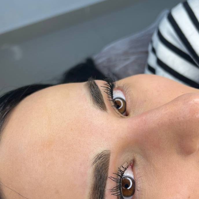 Brow PMU with a FACE Cinnamon and Orange pigment mix