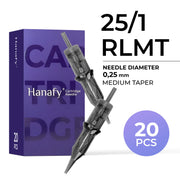 Hanafy PMU Cartridge 25/1 RLMT – 0.25 mm Round Liner (20 pcs)