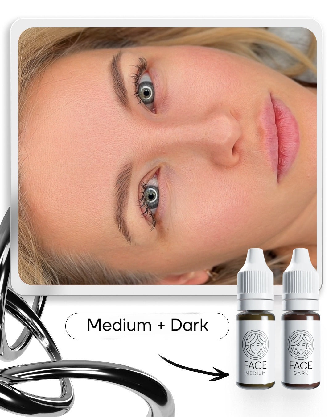 FACE Mineral Medium Dark brow mix result