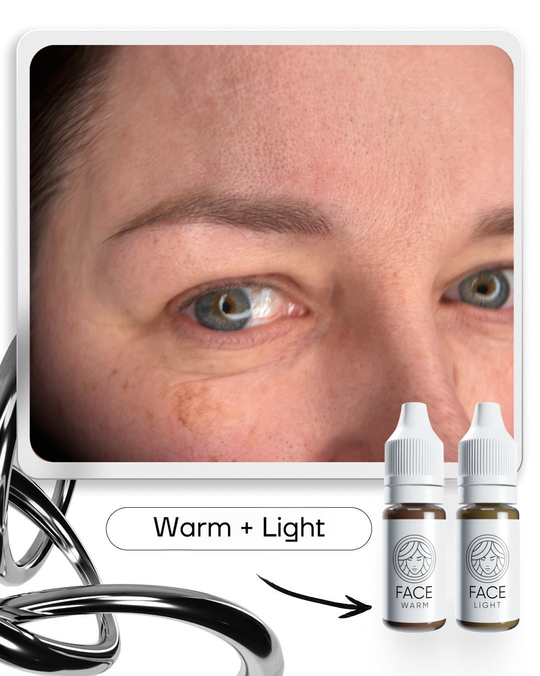 FACE Mineral Warm Light brow mix result