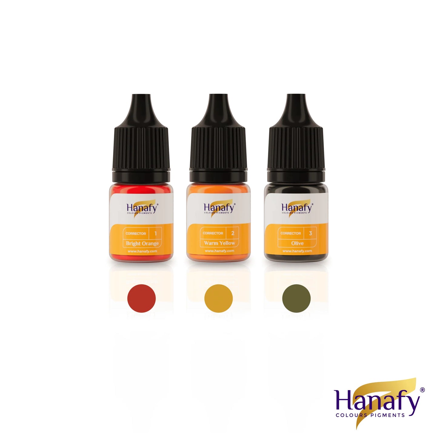 Hanafy Set van Correctoren – 3 Hybride Pigmenten