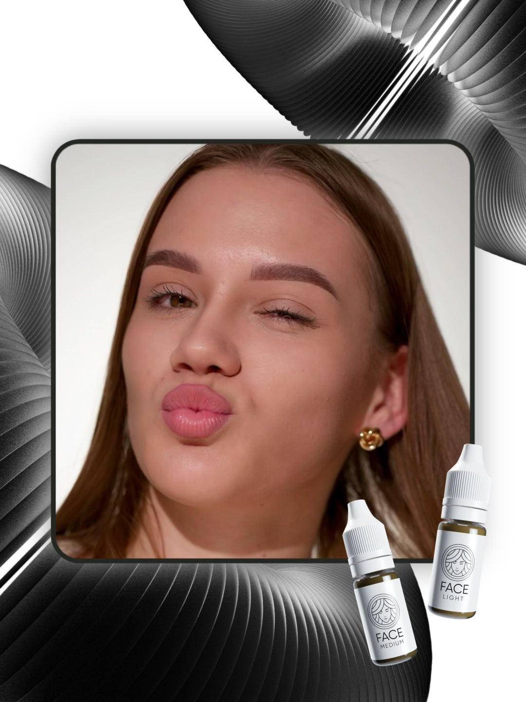 FACE Mineral Medium brow pigment result