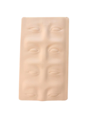 Sheet mask with face design on a light gray background