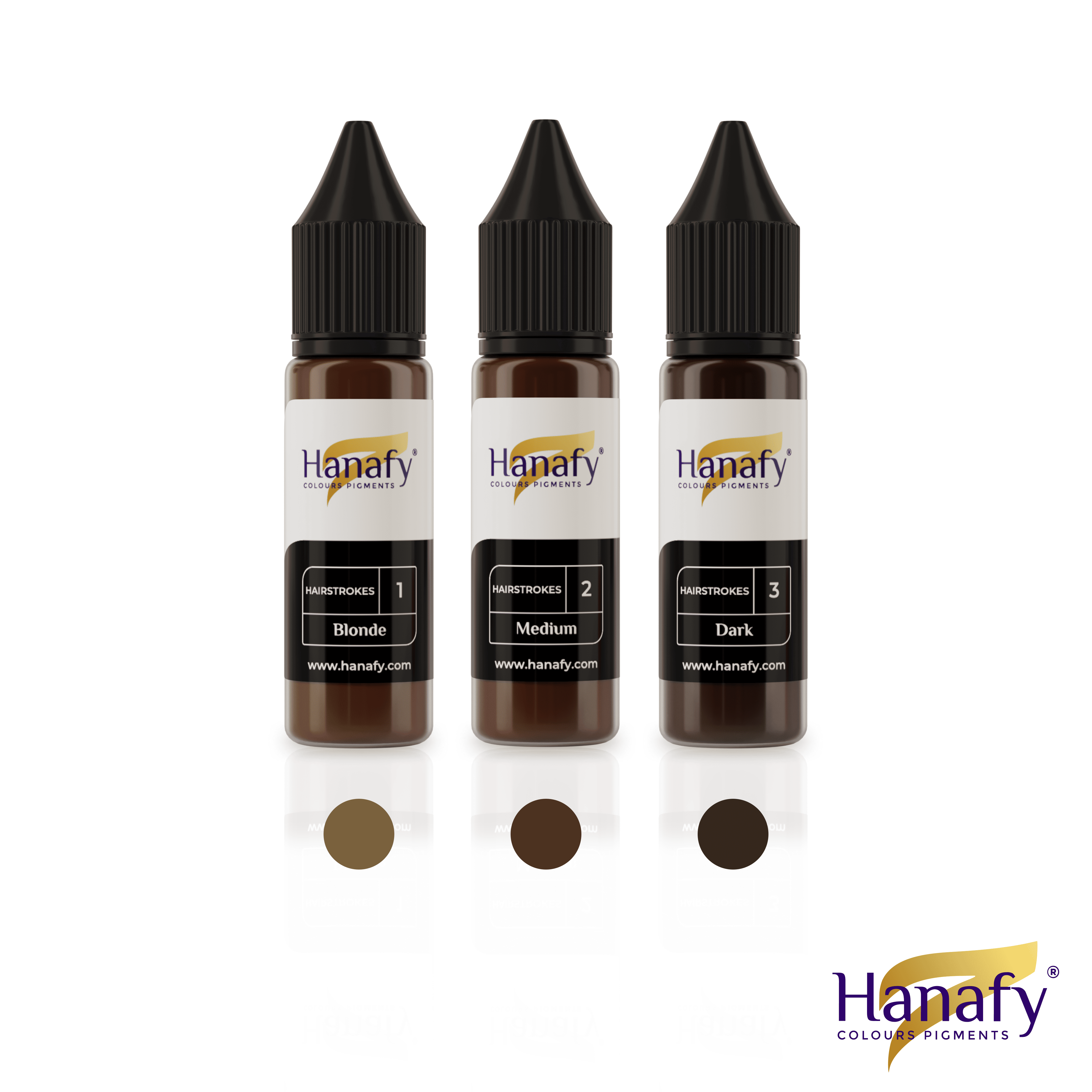 Hanafy Hairstrokes Set – Eyebrow Pigments for Hair Technique