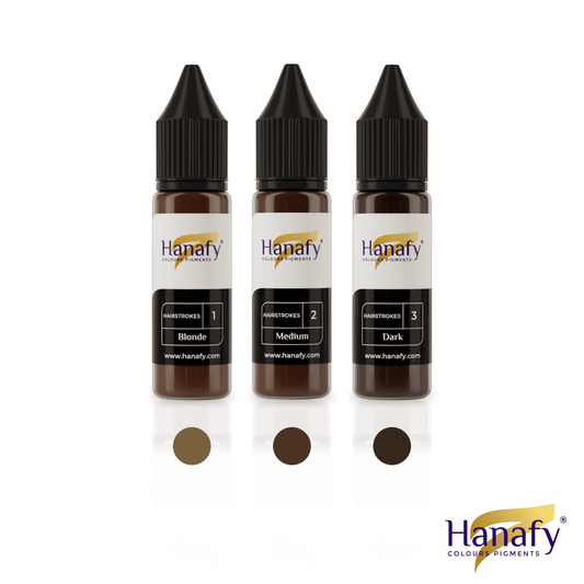 Hanafy Hairstrokes Set – Eyebrow Pigments for Hair Technique