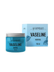 Vaseline menthol jar and packaging on a light blue background tattoo and permanent make up 
