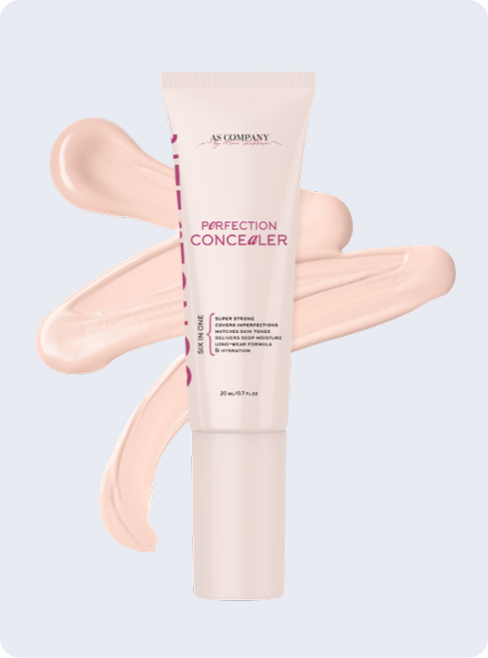 AS Company Perfection Concealer bottle on a light blue background