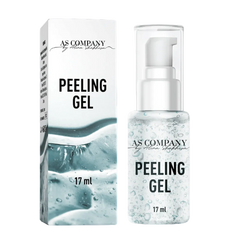 Peeling gel bottle and packaging with 'AS Company' branding on a light gray background