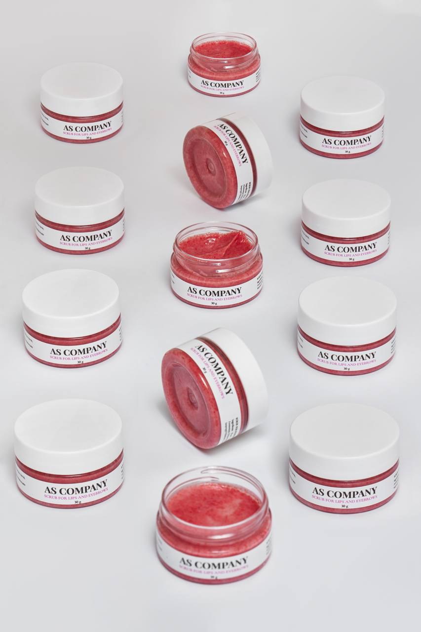 AS Company brow and lip scrub, 30 g jars