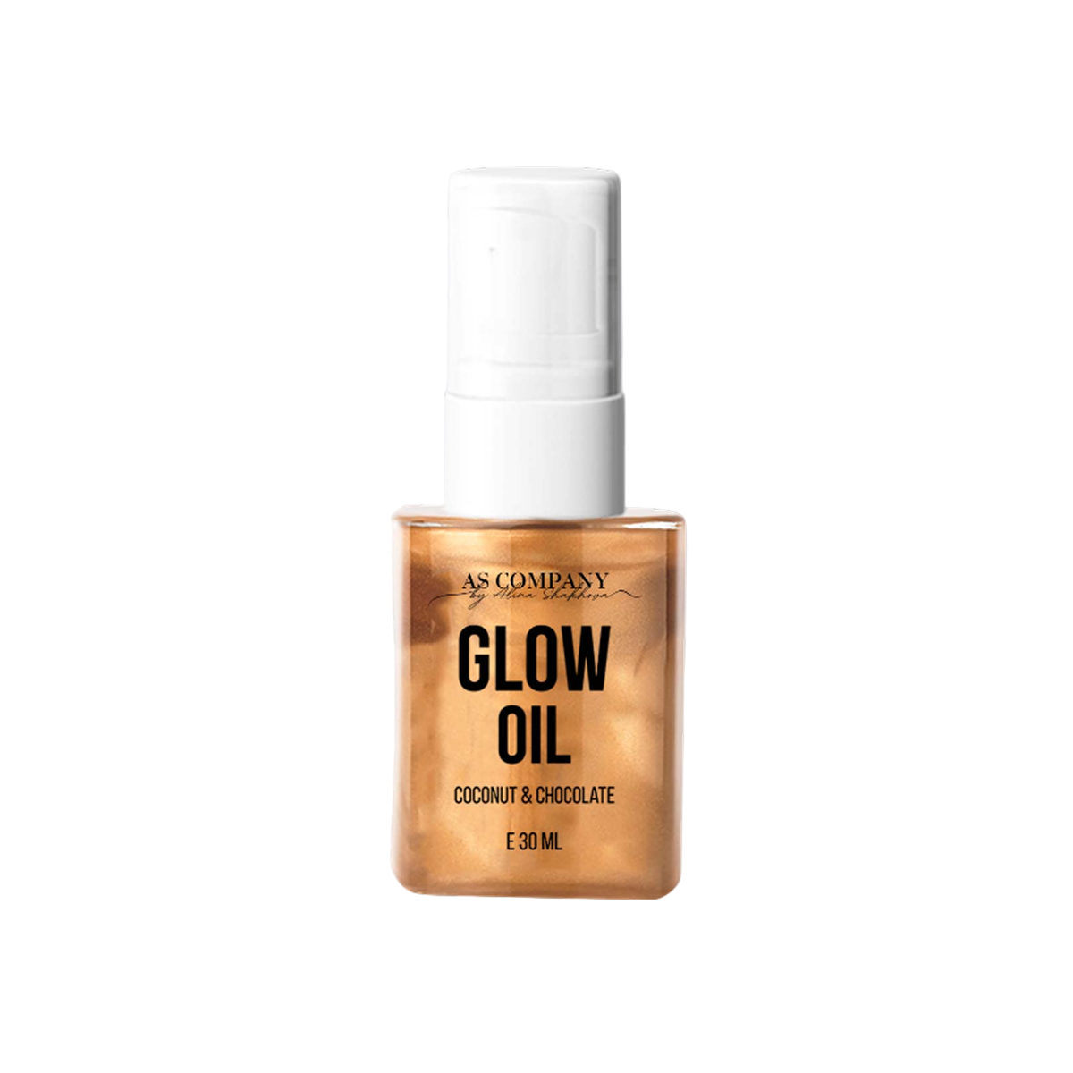 AS Company Coconut-Chocolate Photo Oil / Glow Oil, 30 ml Flasche mit weißer Kappe