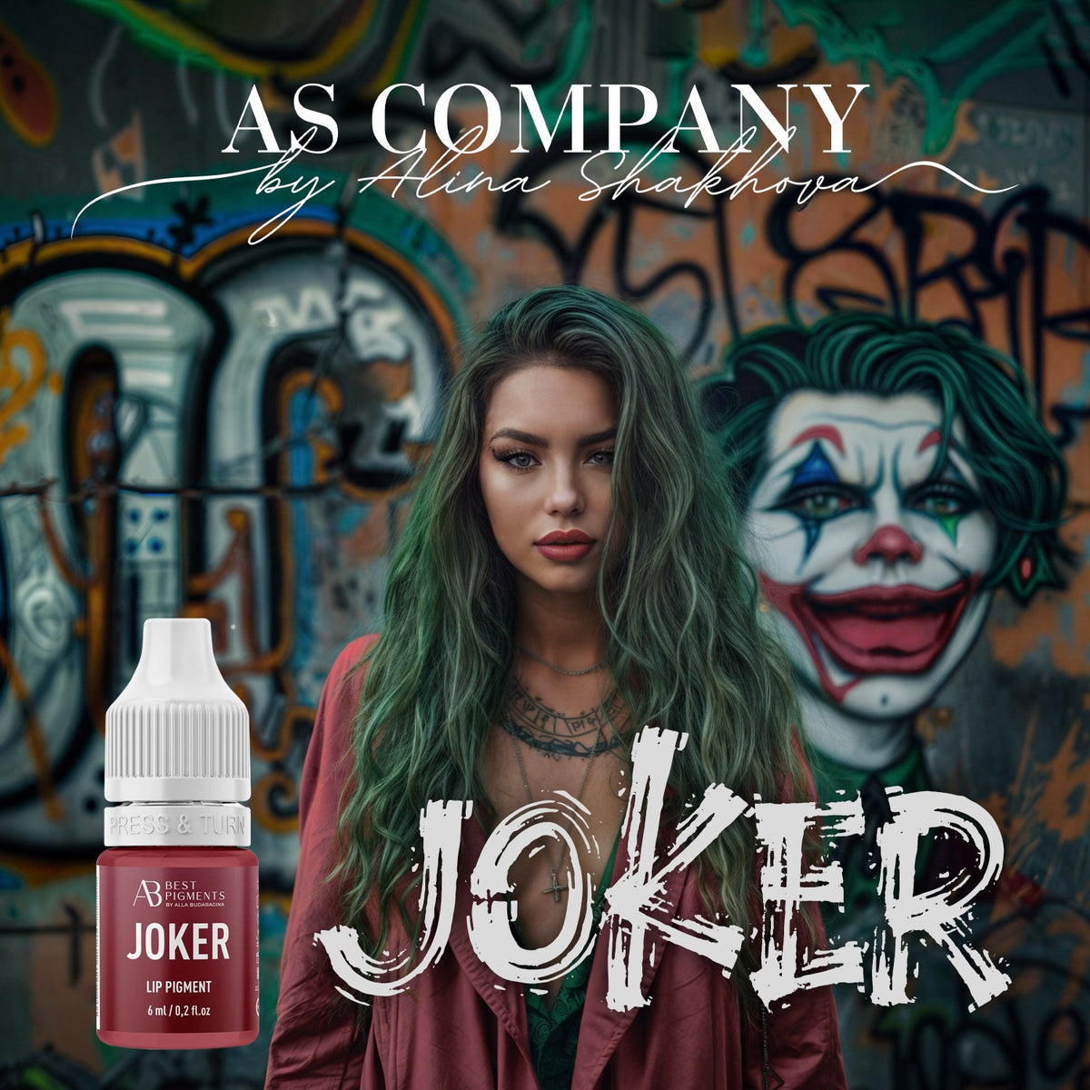 AS Company Joker Harley Quinn lip pigment, collection visual