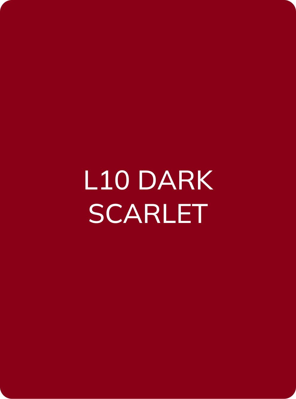 AS Company L10 Dark Scarlet lip pigment colour swatch card with shade name