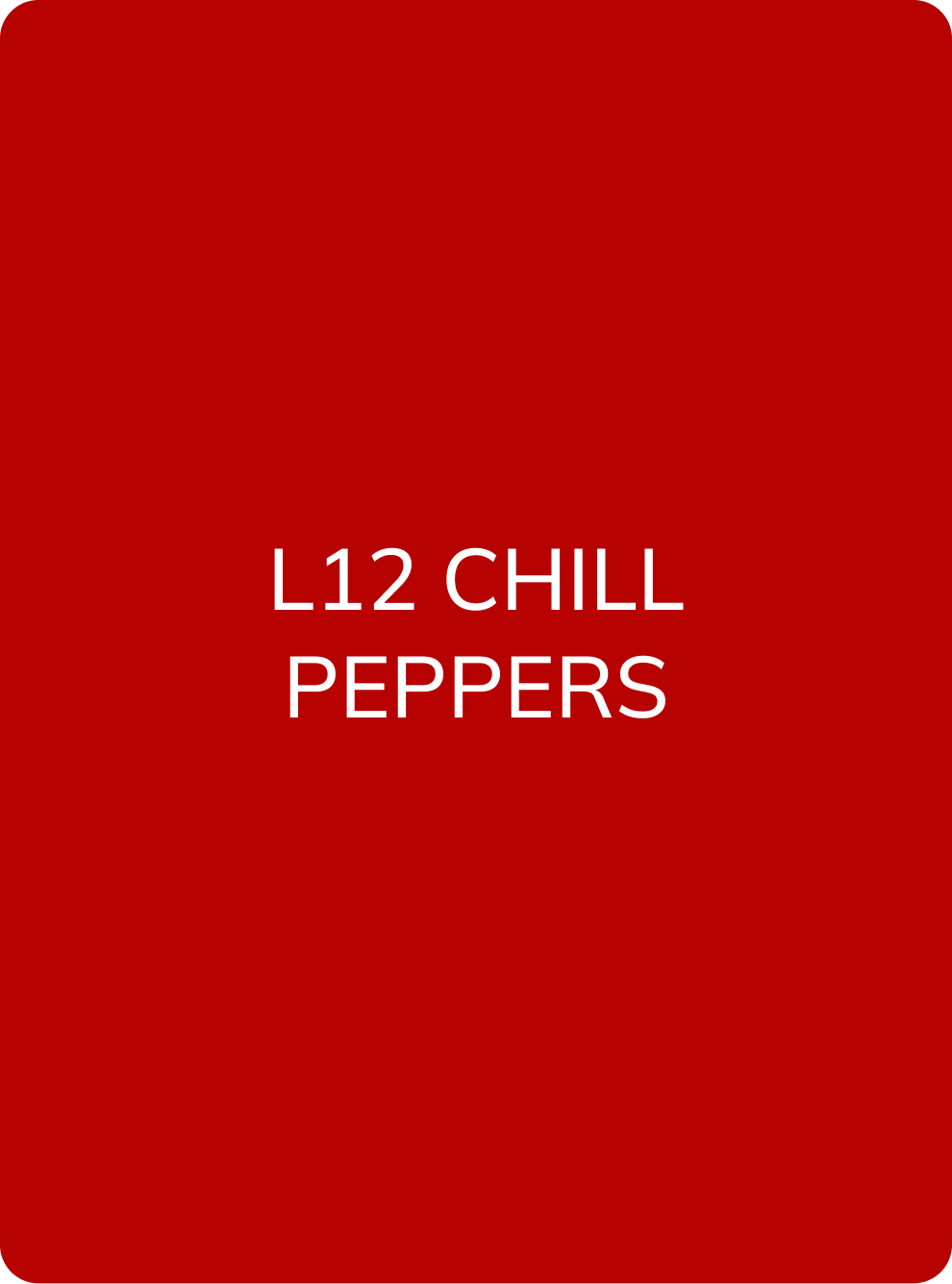 AS Company L12 Chilli Peppers lip pigment colour swatch card with shade name