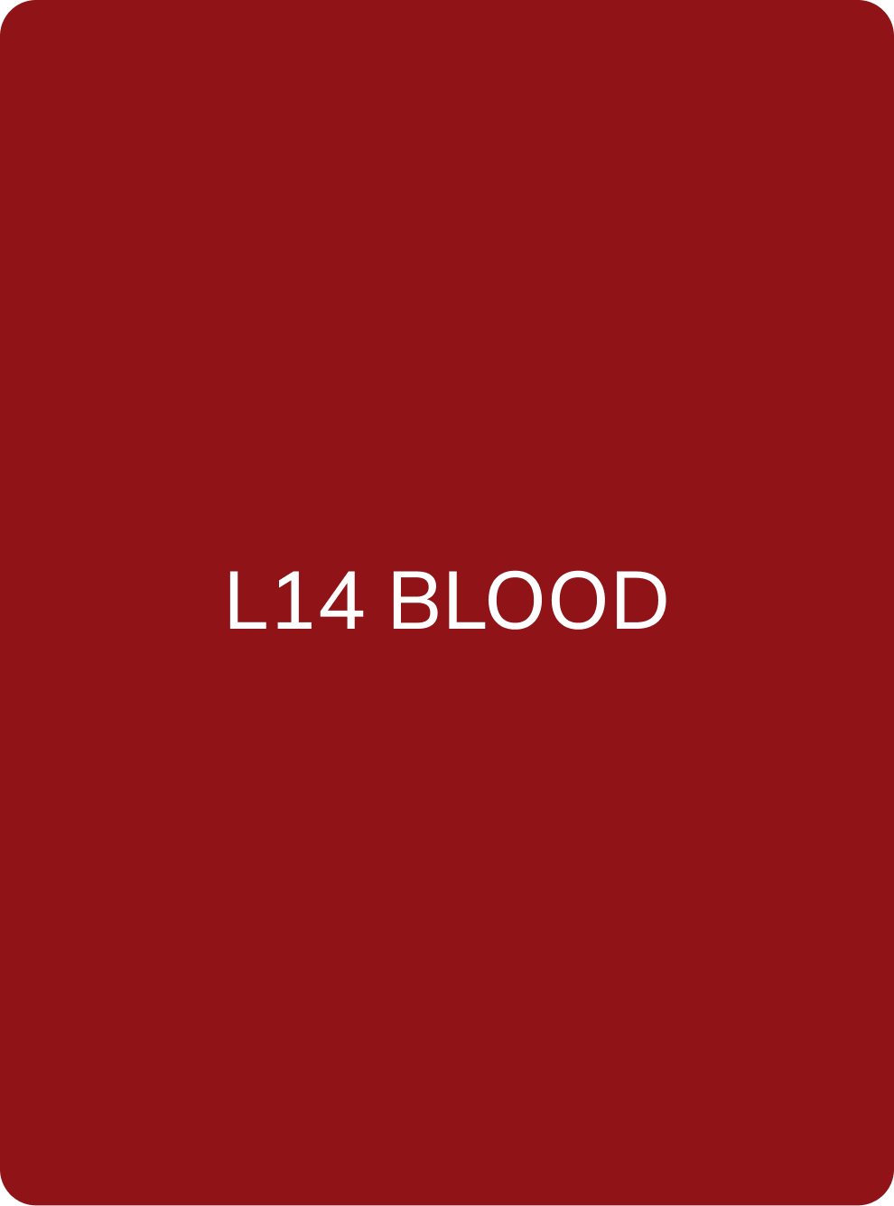 AS Company L14 Blood lip pigment colour swatch card with shade name