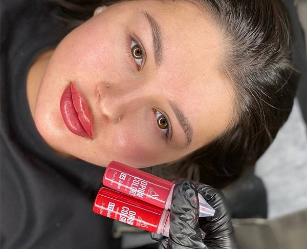 AS Company L17 Geisha lip pigment mixed with L4 Guava