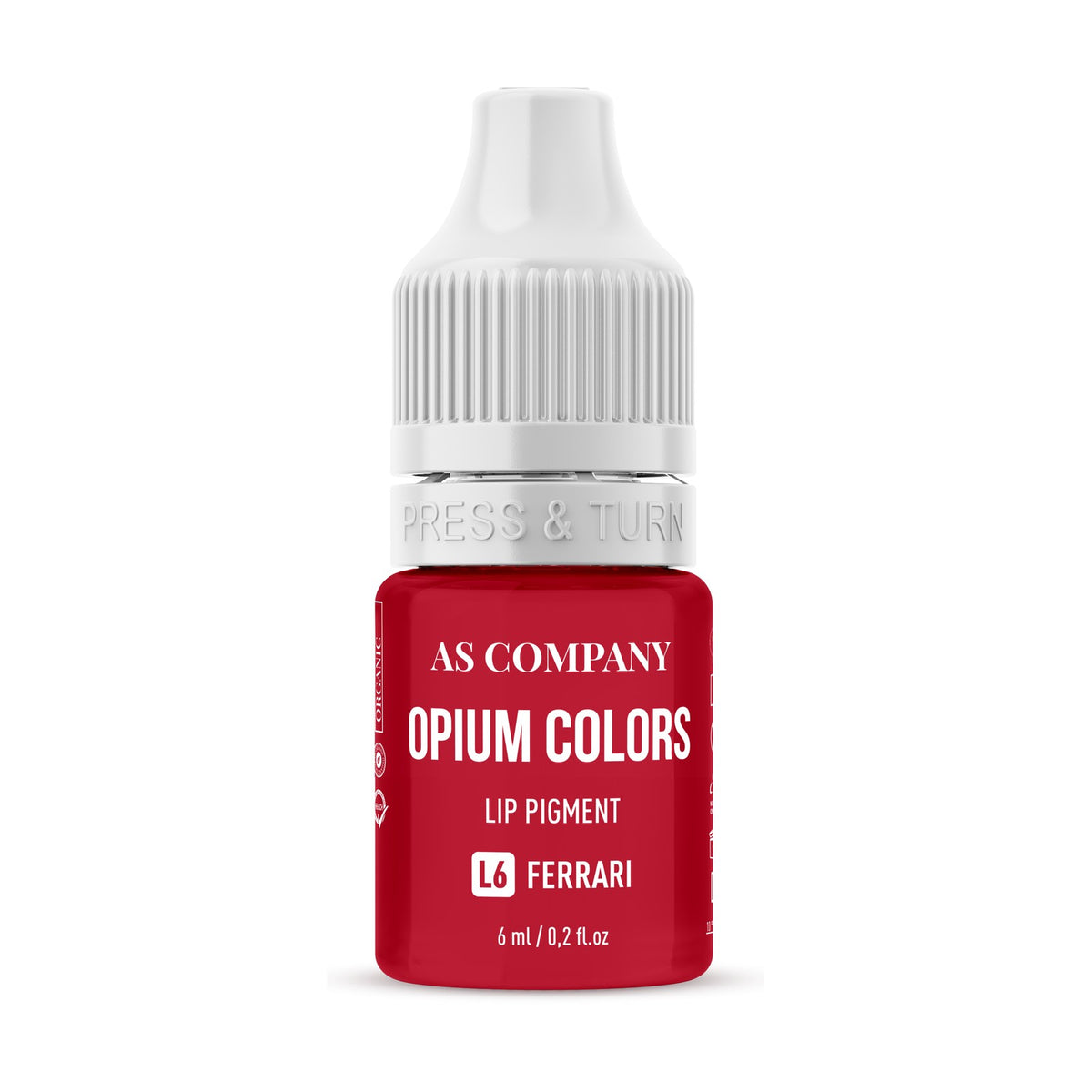 AS Company Opium Colors L6 Ferrari lip pigment, 6 ml bottle