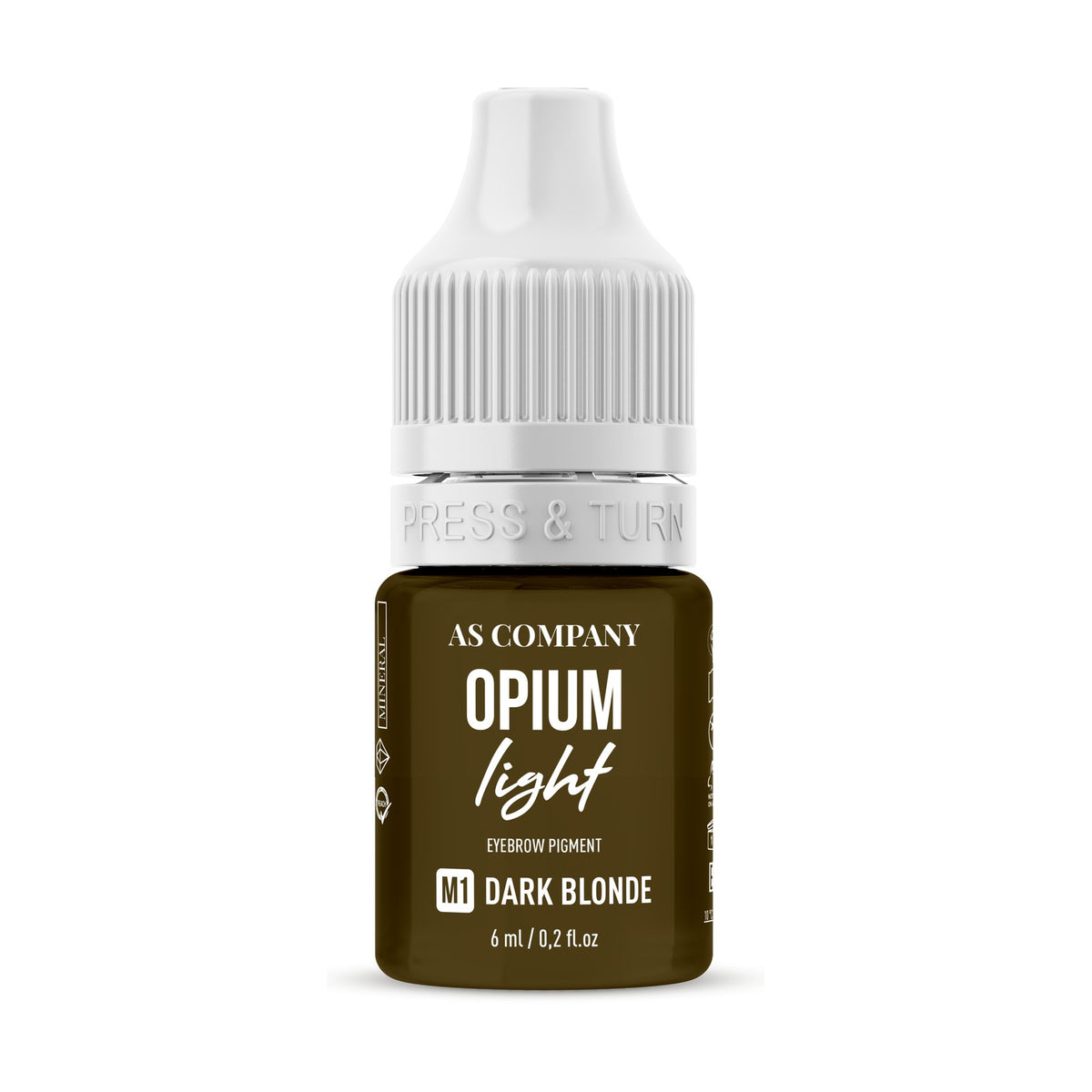 AS Company Opium Light Mineral M1 Dark Blonde brow pigment, 6 ml bottle