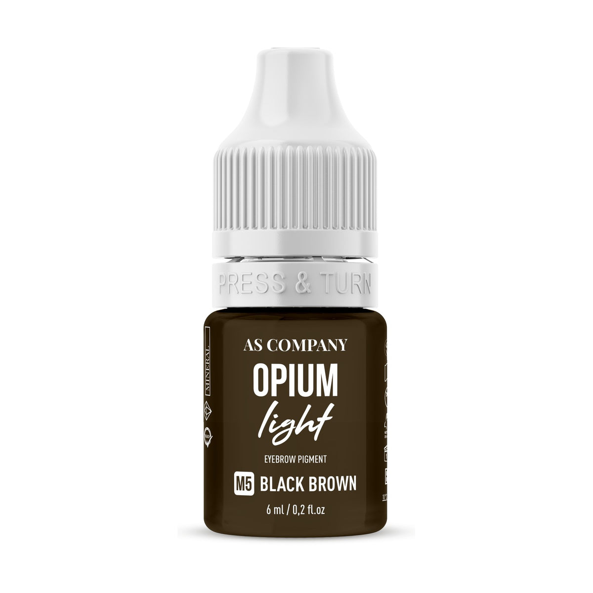 AS Company Opium Light Mineral M5 Black Brown brow pigment, 6 ml bottle