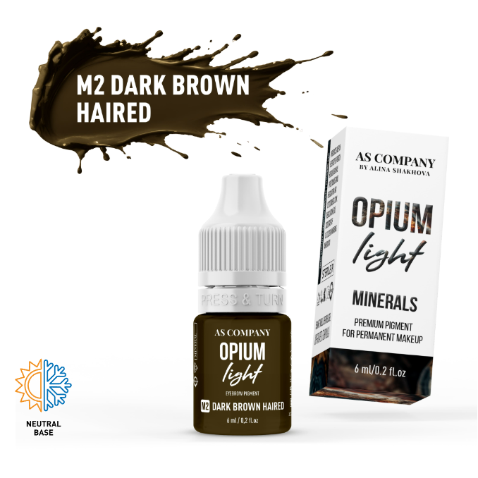 AS Company Mineral M2 Dark Brown Haired brow pigment, 6 ml
