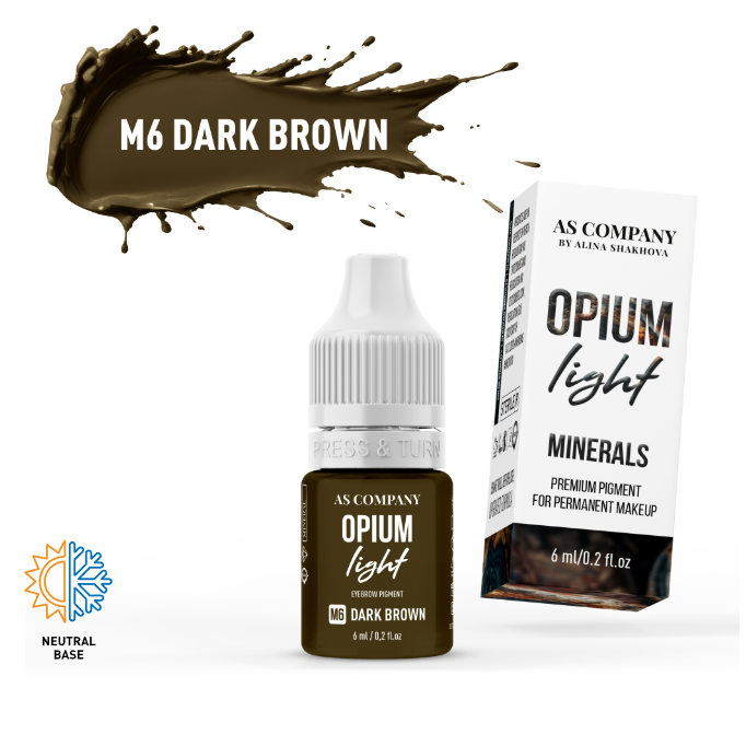 AS Company Mineral M6 Dark Brown brow pigment, 6 ml
