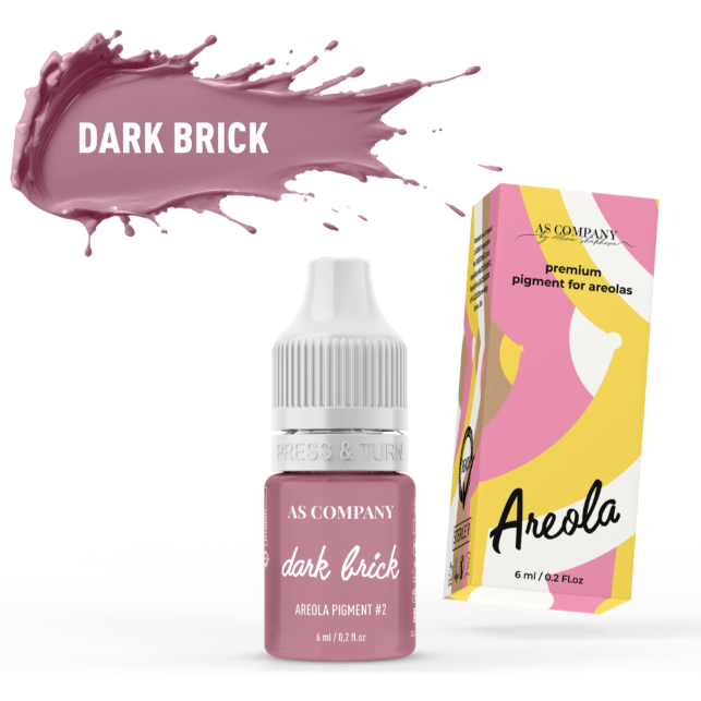 AS Company No.2 Dark Brick areola pigment, 6 ml bottle