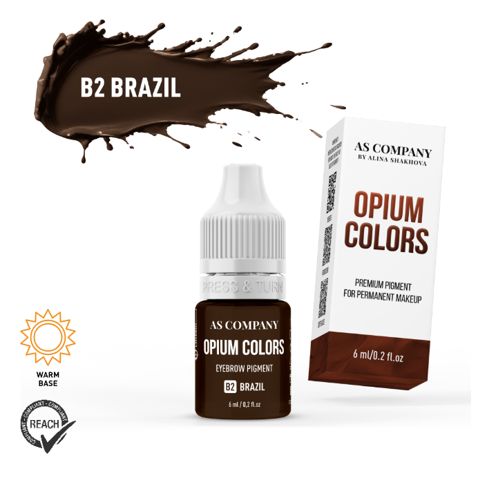 AS Company Opium Colors B2 Brazil wenkbrauwpigment, flesje van 6 ml