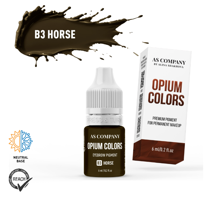 AS Company Opium Colors B3 Horse brow pigment, 6 ml bottle