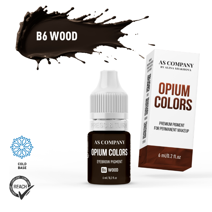 AS Company Opium Colors B6 Wood brow pigment, 6 ml bottle