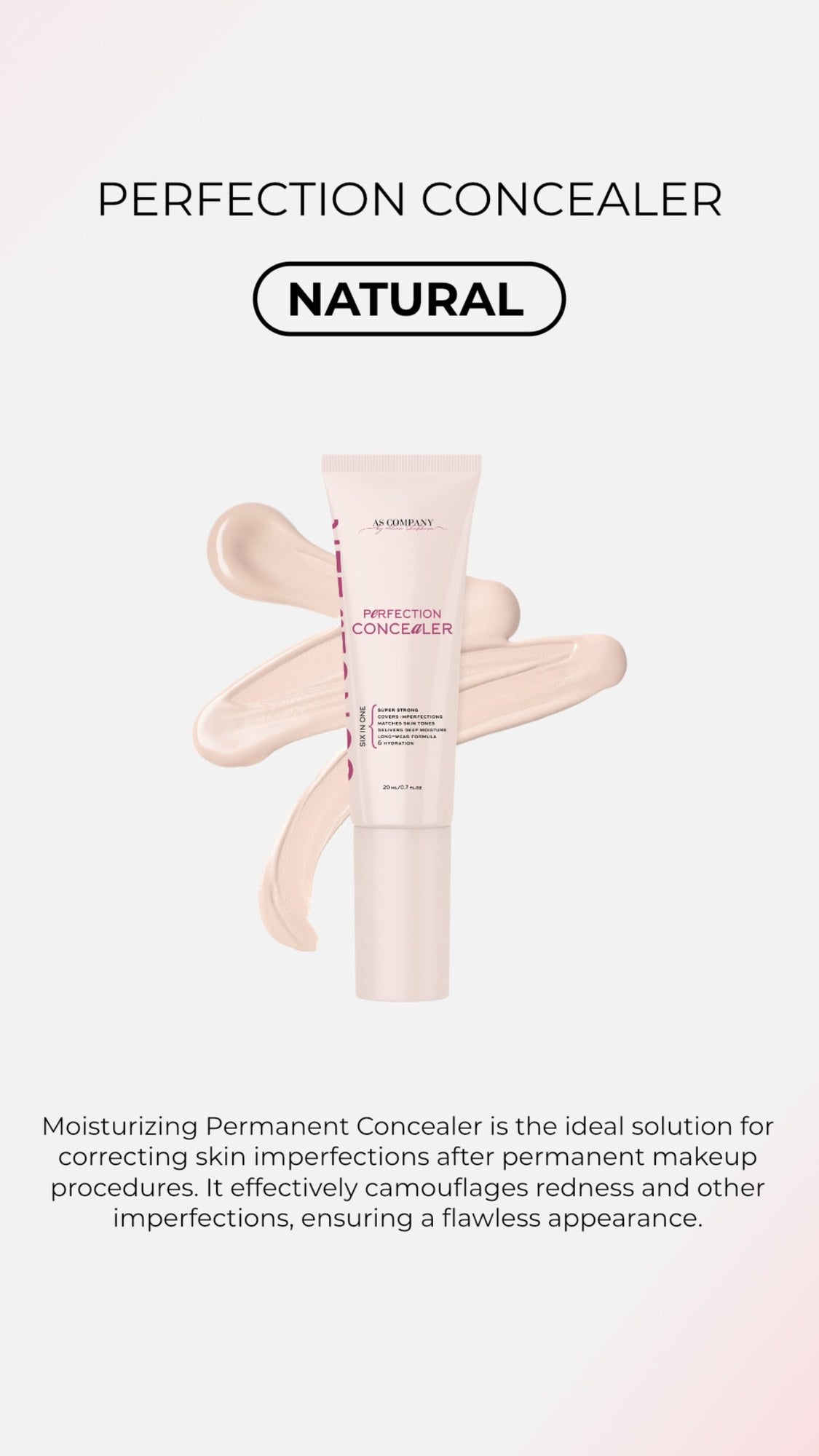 AS Company Perfection Concealer Natural: shade and use after PMU