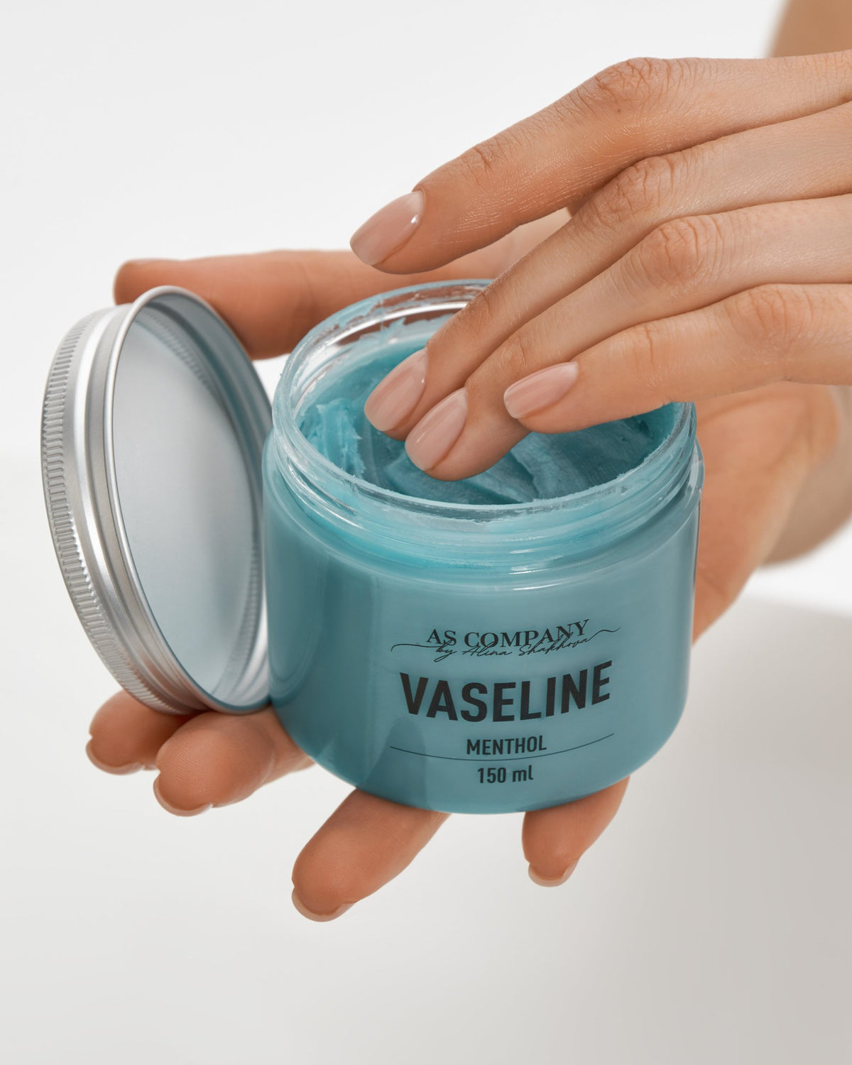 AS Company Vaseline Menthol, open jar showing the texture